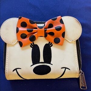 Minnie Mouse Wallet with Orange Polka Dot Bow